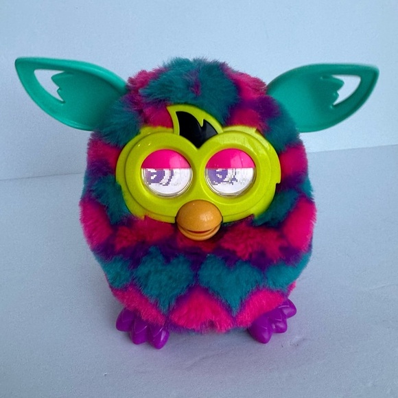 2012 Hasbro Furby BOOM Hearts Blue Teal Pink Interactive Talking Toy Plush EUC - Picture 4 of 14